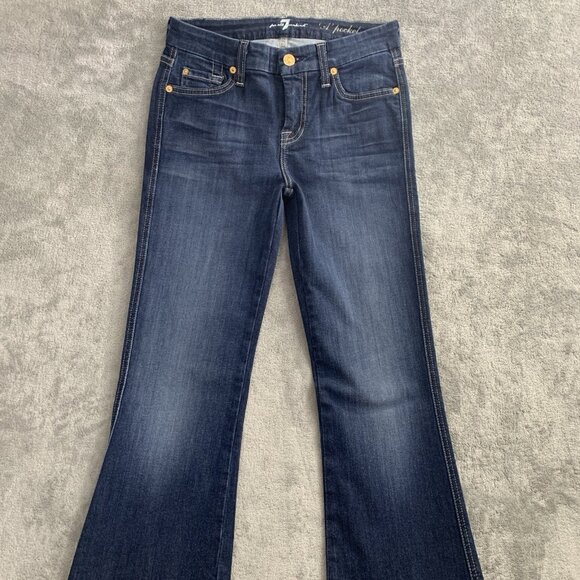 7 for all Mankind "A" Pocket Jeans Womens 26x33”Blue Denim Bootcut Low Rise Y2K - Picture 9 of 14